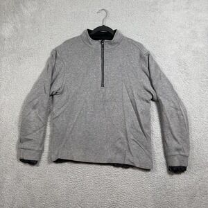 Sun Mountain Sweater Mens Large Gray Quarter Zip Lined Golf Pullover Outerwear